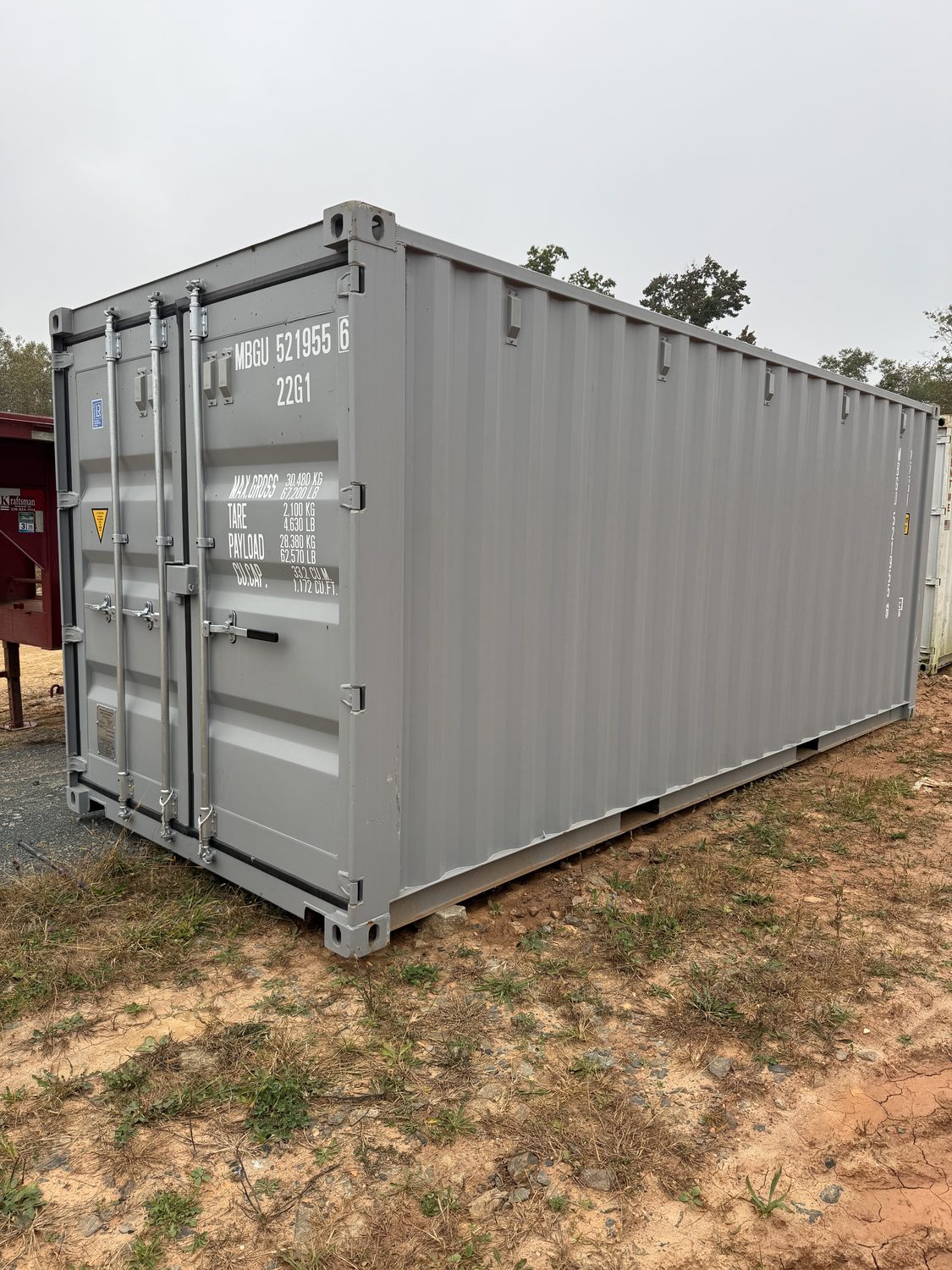 Rental container at a construction site